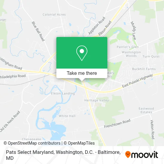 Pats Select Maryland map