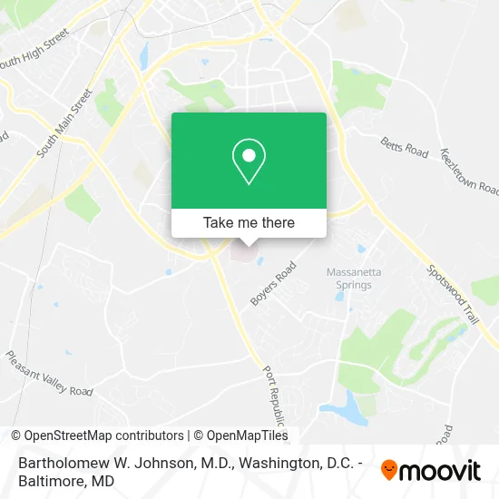 Bartholomew W. Johnson, M.D. map