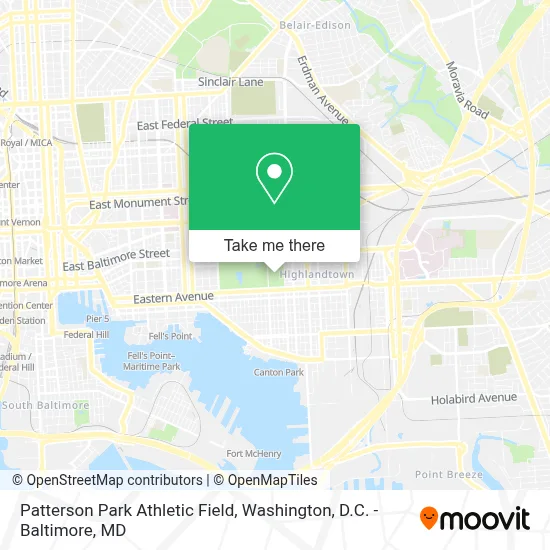 Patterson Park Athletic Field map