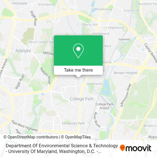 Department Of Environmental Science & Technology - University Of Maryland map