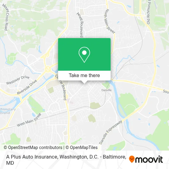A Plus Auto Insurance map
