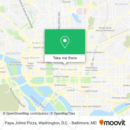 Papa Johns Pizza map