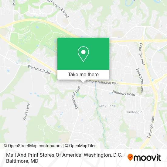 Mail And Print Stores Of America map