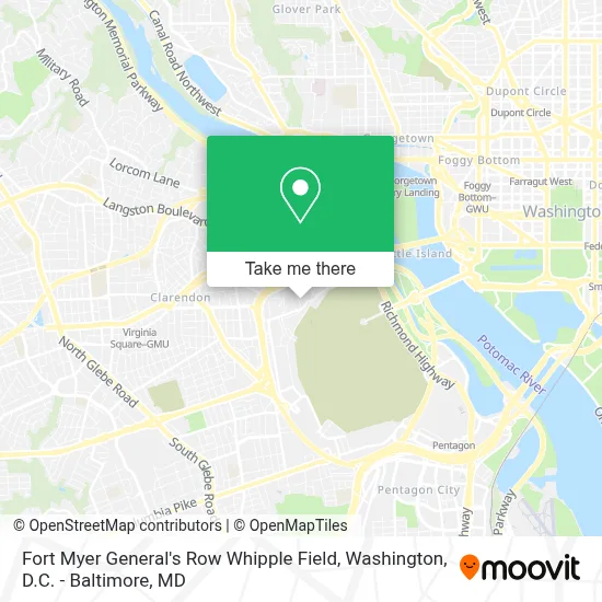 Fort Myer General's Row Whipple Field map