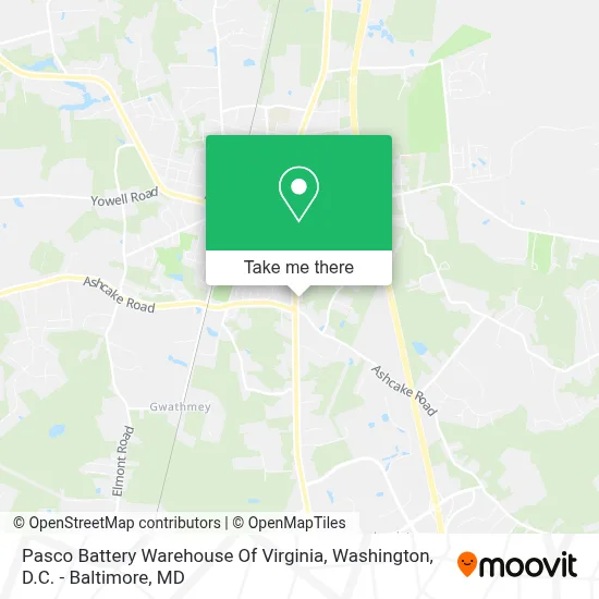 Pasco Battery Warehouse Of Virginia map