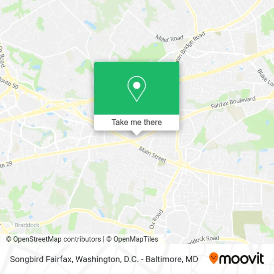 Songbird Fairfax map