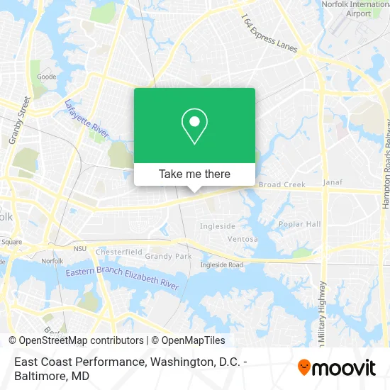 East Coast Performance map