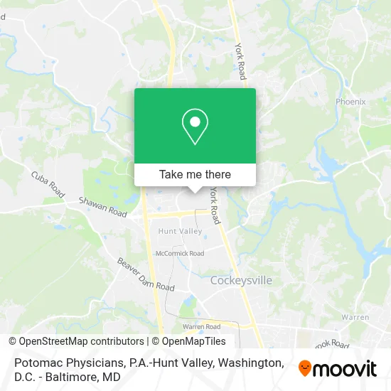 Potomac Physicians, P.A.-Hunt Valley map