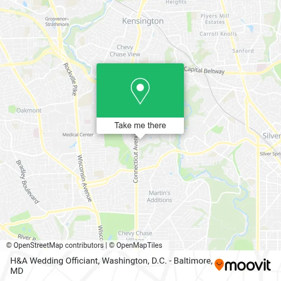 H&A Wedding Officiant map