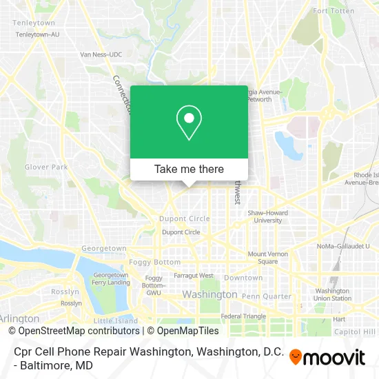 Cpr Cell Phone Repair Washington map