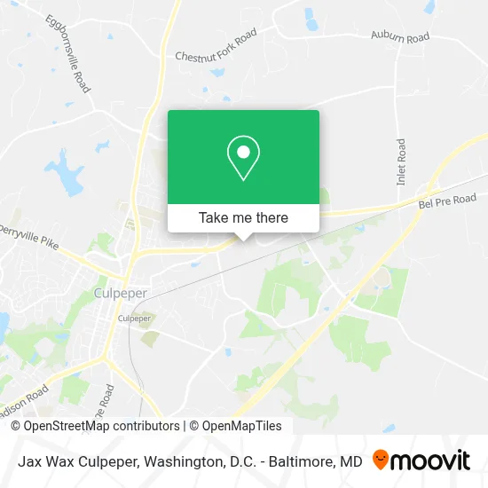 Jax Wax Culpeper map