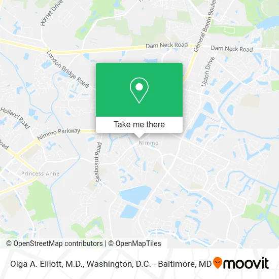 Olga A. Elliott, M.D. map