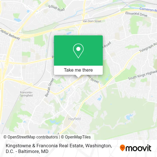 Kingstowne & Franconia Real Estate map