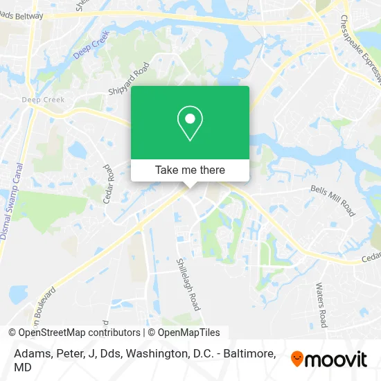 Adams, Peter, J, Dds map