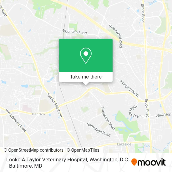 Locke A Taylor Veterinary Hospital map