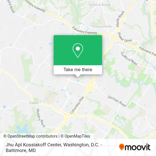 Jhu Apl Kossiakoff Center map