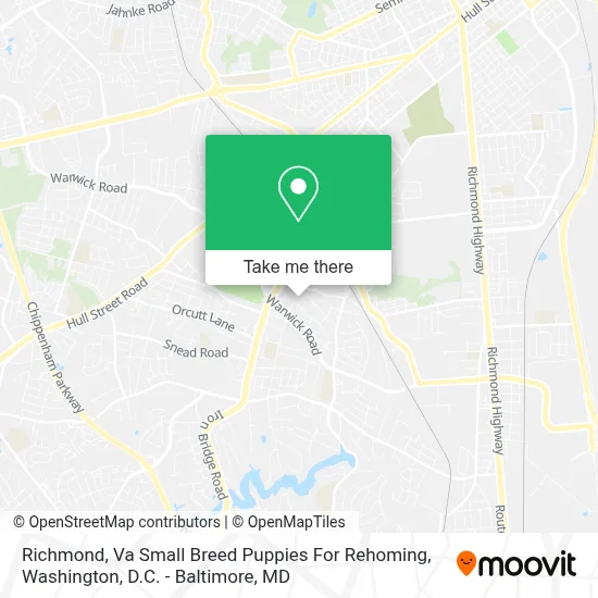 Richmond, Va Small Breed Puppies For Rehoming map