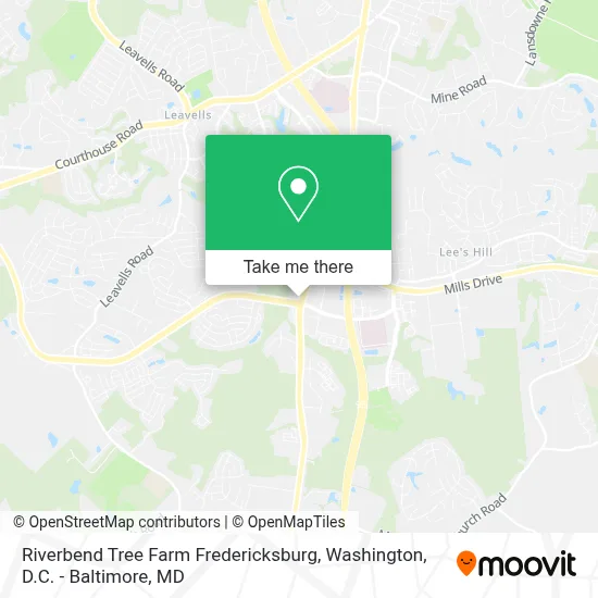 Riverbend Tree Farm Fredericksburg map