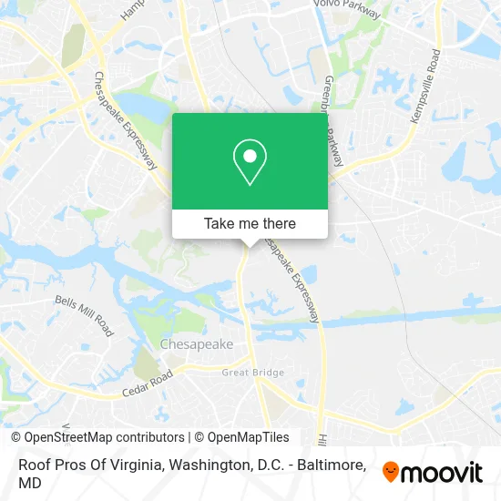 Roof Pros Of Virginia map
