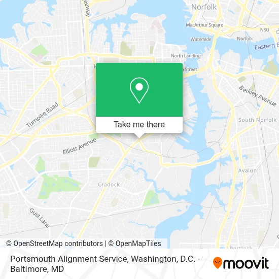 Portsmouth Alignment Service map