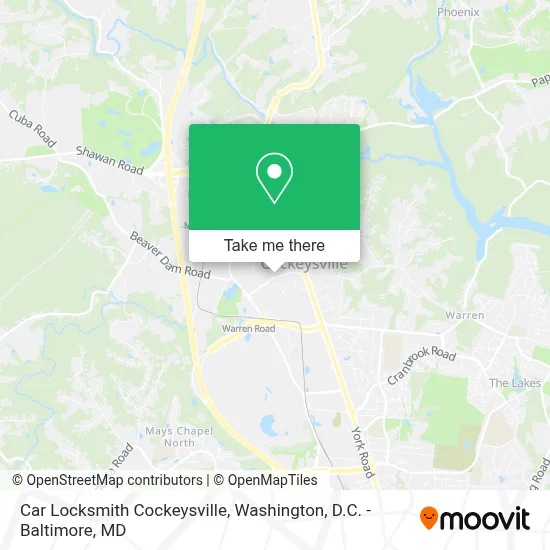 Car Locksmith Cockeysville map