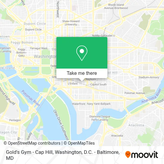 Gold's Gym - Cap Hill map