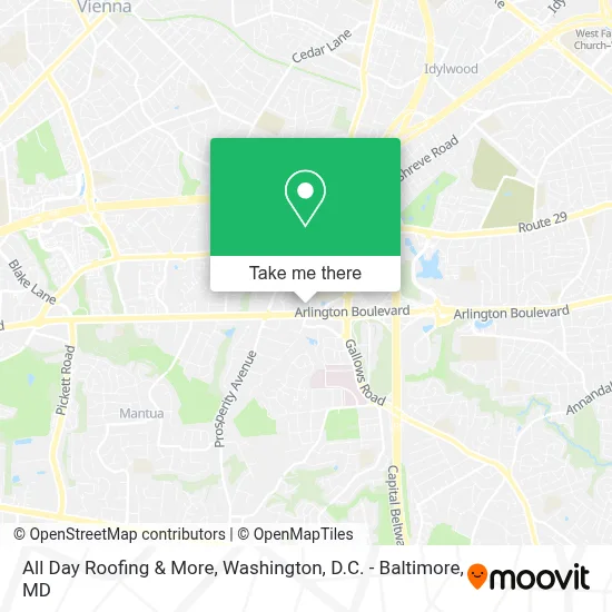 All Day Roofing & More map