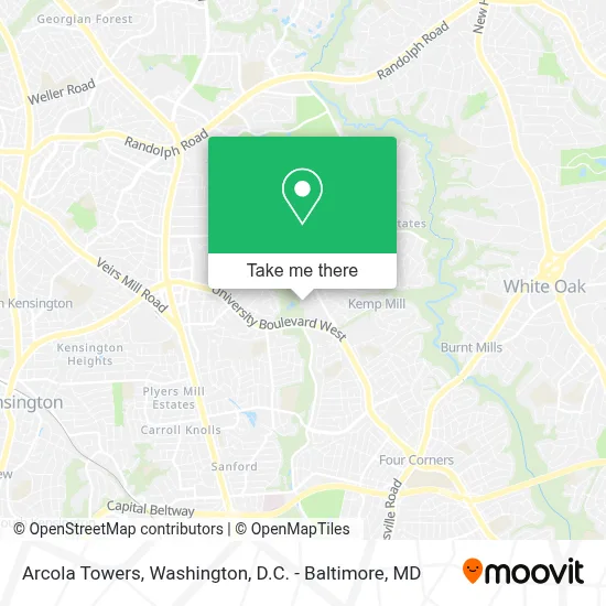 Arcola Towers map