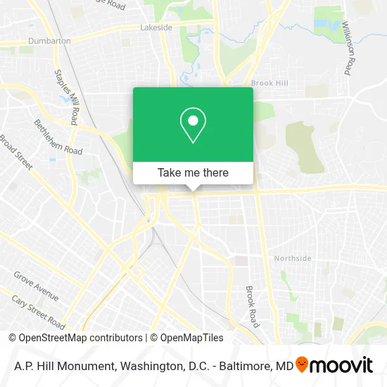 A.P. Hill Monument map