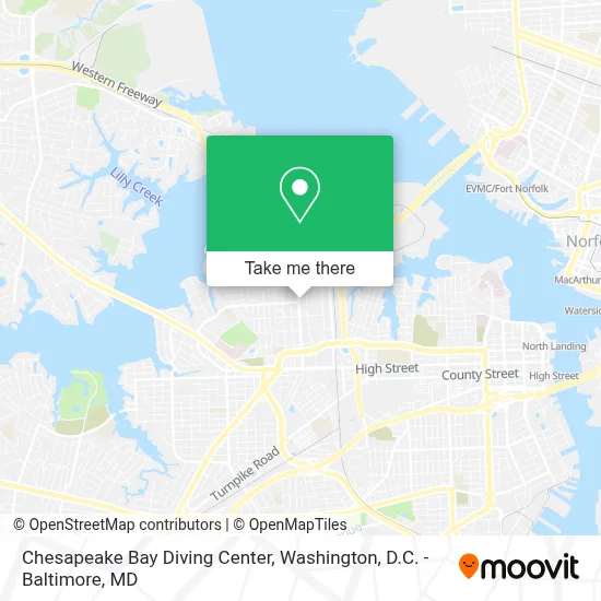 Chesapeake Bay Diving Center map