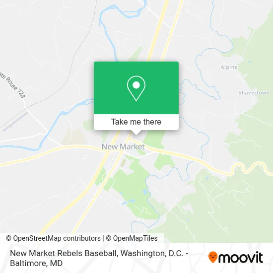 New Market Rebels Baseball map