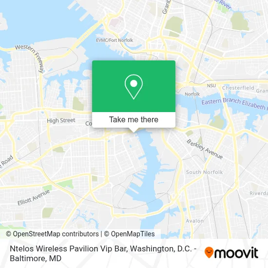 Ntelos Wireless Pavilion Vip Bar map