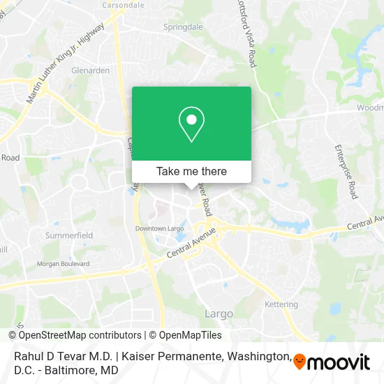Rahul D Tevar M.D. | Kaiser Permanente map
