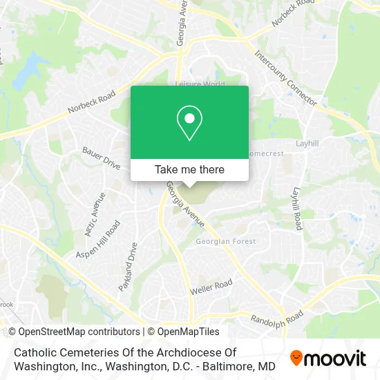 Catholic Cemeteries Of the Archdiocese Of Washington, Inc. map