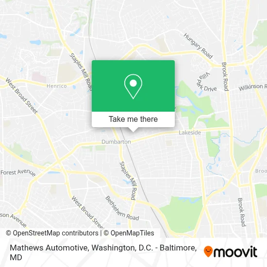 Mathews Automotive map