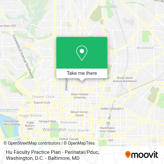 Hu Faculty Practice Plan - Perinatal / Pduc map
