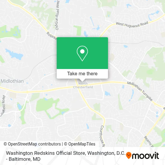 Washington Redskins Official Store map