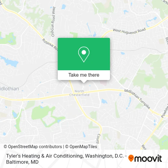 Tyler's Heating & Air Conditioning map