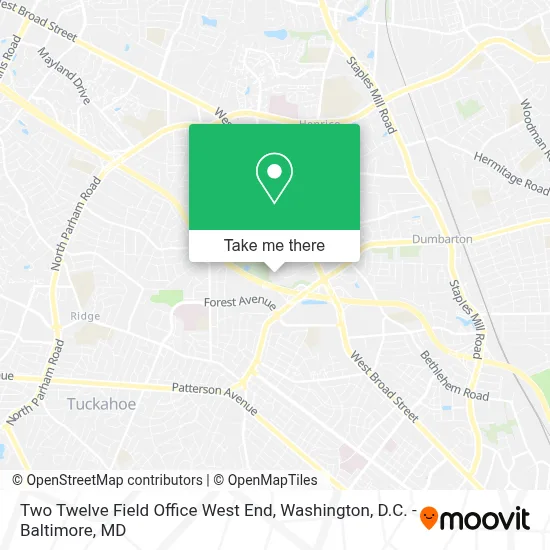 Two Twelve Field Office West End map