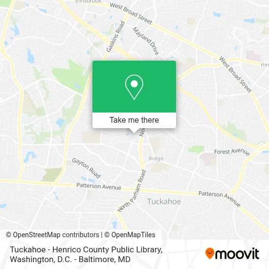 Tuckahoe - Henrico County Public Library map