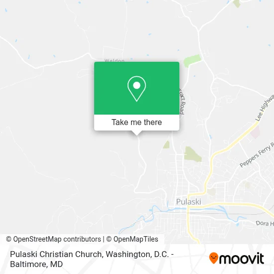 Pulaski Christian Church map