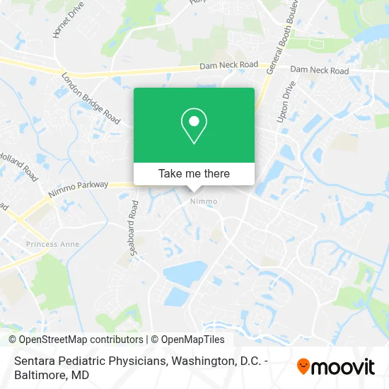 Sentara Pediatric Physicians map