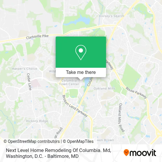 Next Level Home Remodeling Of Columbia. Md map
