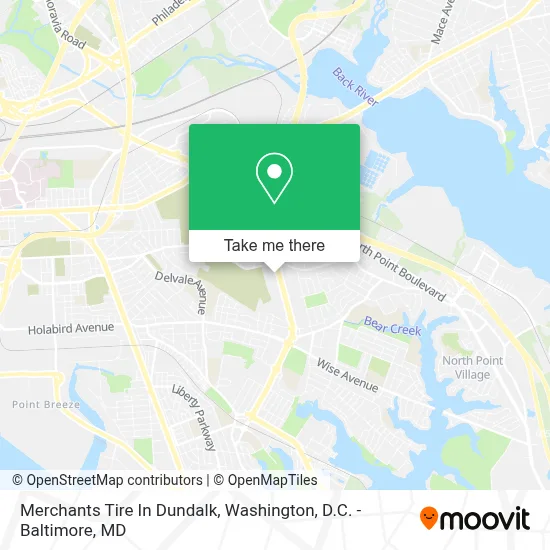 Merchants Tire In Dundalk map