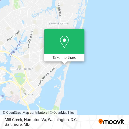 Mill Creek, Hampton Va map