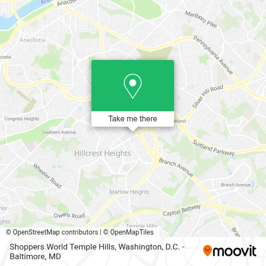 Shoppers World Temple Hills map