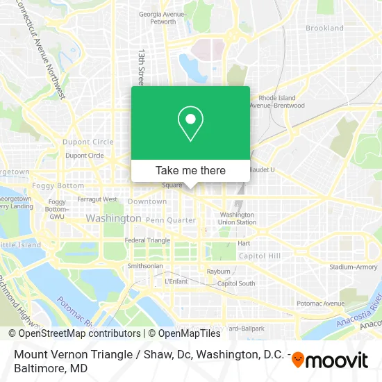 Mount Vernon Triangle / Shaw, Dc map