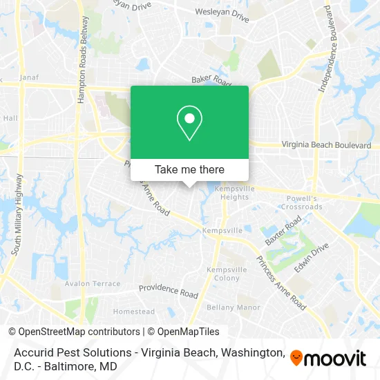 Accurid Pest Solutions - Virginia Beach map