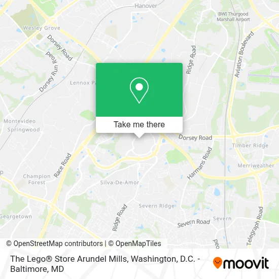 The Lego® Store Arundel Mills map