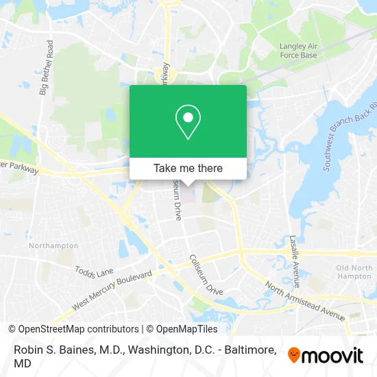 Robin S. Baines, M.D. map